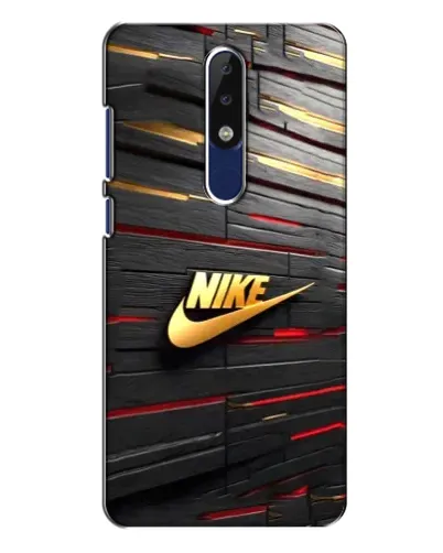 Чехол для Nokia 5.1 Plus (X5) с картинкой «Золотой Nike на металле»