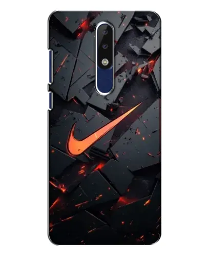 Чехол для Nokia 5.1 Plus (X5) с картинкой «Nike — эффект разломов»