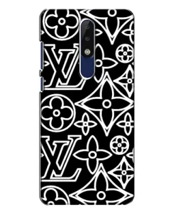 Чехол для Nokia 5.1 Plus (X5) с картинкой «Черно-белый узор LV»