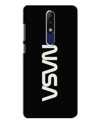Чехол для Nokia 5.1 Plus (X5) с картинкой «NASA — вертикальный логотип»