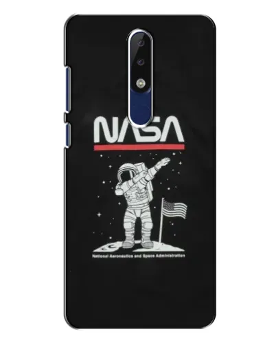 Чехол для Nokia 5.1 Plus (X5) с картинкой «NASA — шагаем по Луне»