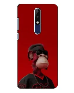 Чехол для Nokia 5.1 Plus (X5) с картинкой «Bored Ape в красном»