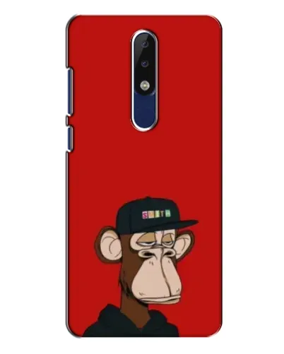 Чехол для Nokia 5.1 Plus (X5) с картинкой «Bored Ape — красный фон»