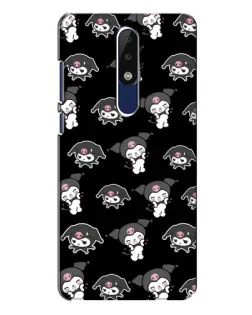Чехол для Nokia 5.1 Plus (X5) с картинкой «Черный паттерн Kuromi»