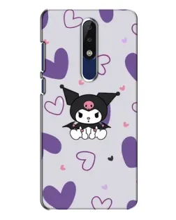 Чехол для Nokia 5.1 Plus (X5) с картинкой «Kuromi и лавандовые сердца»