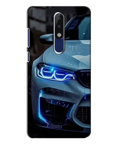 Чехол для Nokia 5.1 Plus (X5) с картинкой «Взгляд BMW с синими фарами»