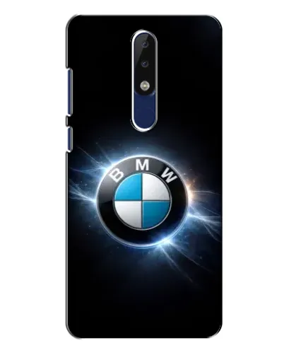Чехол для Nokia 5.1 Plus (X5) с картинкой «BMW — неоновое сияние»