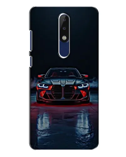 Чехол для Nokia 5.1 Plus (X5) с картинкой «BMW на мокрой дороге»