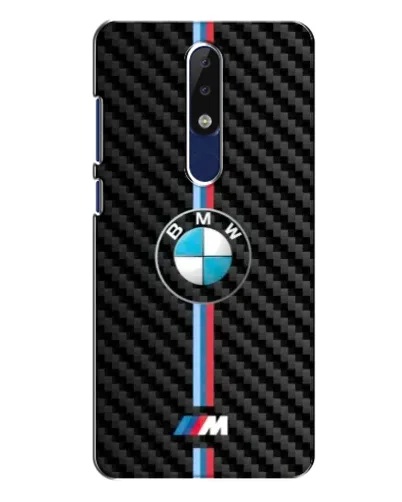 Чехол для Nokia 5.1 Plus (X5) с картинкой «Эмблема BMW и карбон»