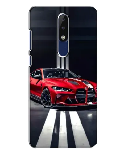 Чехол для Nokia 5.1 Plus (X5) с картинкой «Красная BMW на дороге»