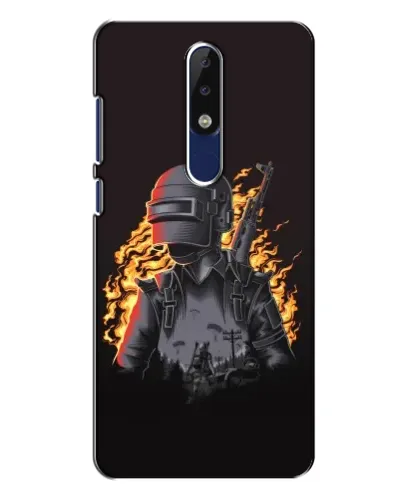 Чехол для Nokia 5.1 Plus (X5) с картинкой «PUBG — огненный силуэт» Чехол для Nokia 5.1 Plus (X5) с картинкой «PUBG — огненный силуэт»
