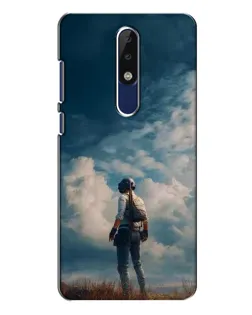 Чехол для Nokia 5.1 Plus (X5) с картинкой «Герой PUBG на скале»