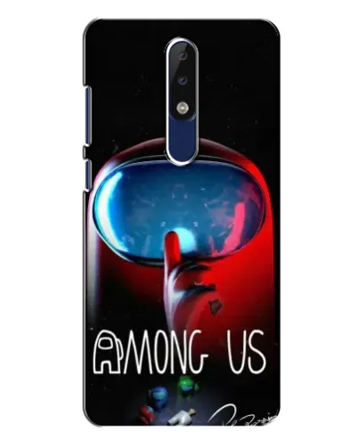 Чехол для Nokia 5.1 Plus (X5) с картинкой «Красный импостер — макро» Чехол для Nokia 5.1 Plus (X5) с картинкой «Красный импостер — макро»