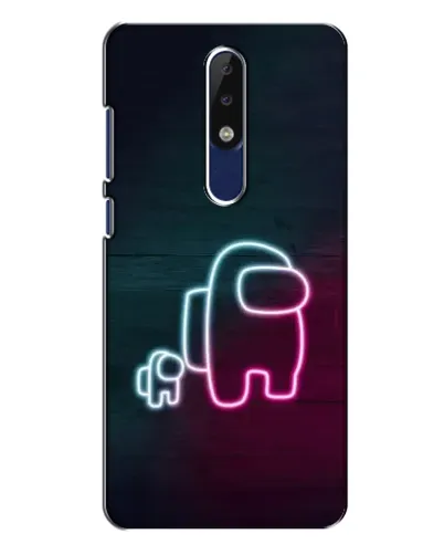 Чехол для Nokia 5.1 Plus (X5) с картинкой «Among Us неон-арт» Чехол для Nokia 5.1 Plus (X5) с картинкой «Among Us неон-арт»