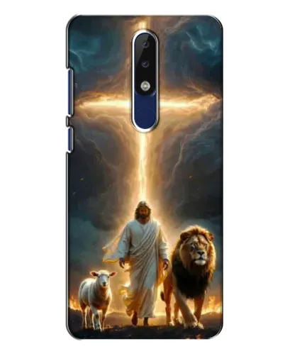 Чехол для Nokia 5.1 Plus (X5) с картинкой «Лев Иуды и Свет» Чехол для Nokia 5.1 Plus (X5) с картинкой «Лев Иуды и Свет»