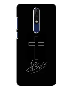 Чехол для Nokia 5.1 Plus (X5) с картинкой «Графический крест Jesus» Чехол для Nokia 5.1 Plus (X5) с картинкой «Графический крест Jesus»
