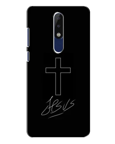 Чехол для Nokia 5.1 Plus (X5) с картинкой «Графический крест Jesus» Чехол для Nokia 5.1 Plus (X5) с картинкой «Графический крест Jesus»