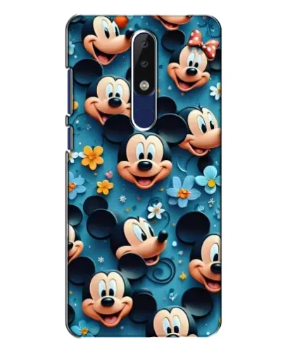 Чехол для Nokia 5.1 Plus (X5) с картинкой «Паттерн Микки и Минни»