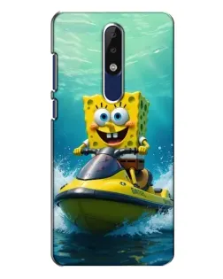 Чехол для Nokia 5.1 Plus (X5) с картинкой «Спанч Боб на гидроцикле» Чехол для Nokia 5.1 Plus (X5) с картинкой «Спанч Боб на гидроцикле»