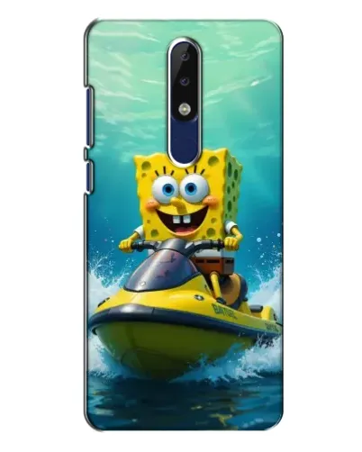 Чехол для Nokia 5.1 Plus (X5) с картинкой «Спанч Боб на гидроцикле»