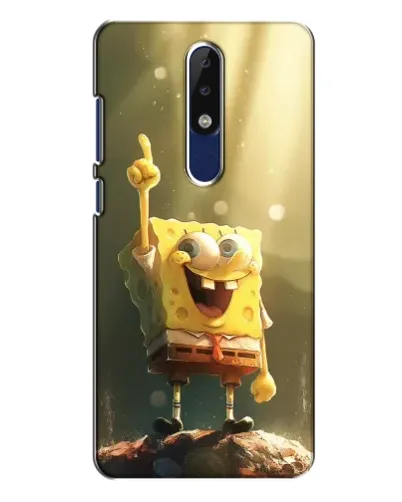 Чехол для Nokia 5.1 Plus (X5) с картинкой «Сияющий Спанч Боб»
