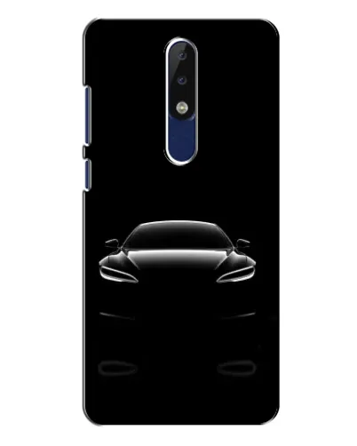 Чехол для Nokia 5.1 Plus (X5) с картинкой «Силуэт Tesla Night»