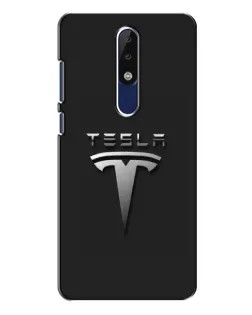 Чехол для Nokia 5.1 Plus (X5) с картинкой «Стальной логотип Tesla»