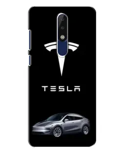 Чехол для Nokia 5.1 Plus (X5) с картинкой «Tesla Model Y»