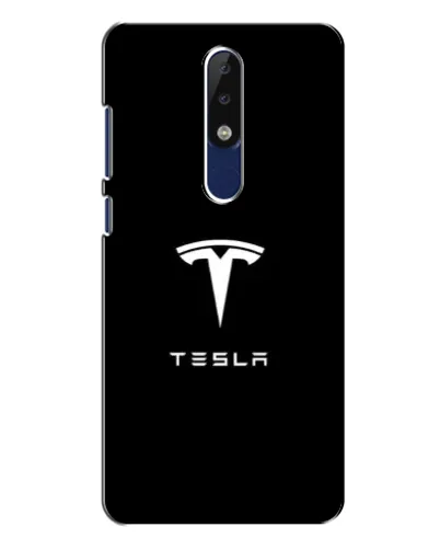 Чехол для Nokia 5.1 Plus (X5) с картинкой «Tesla White Logo»