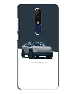 Чехол для Nokia 5.1 Plus (X5) с картинкой «Серебристый Cybertruck Tesla»