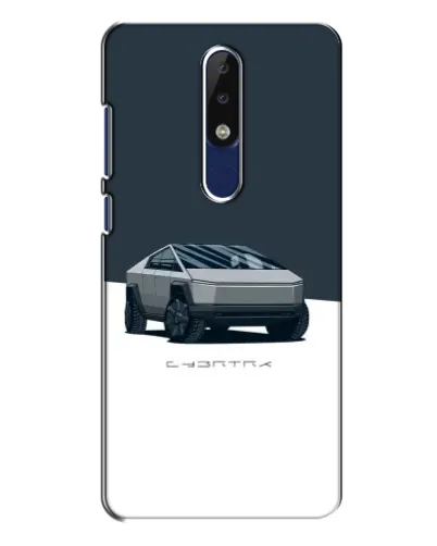 Чехол для Nokia 5.1 Plus (X5) с картинкой «Серебристый Cybertruck Tesla»
