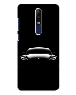 Чехол для Nokia 5.1 Plus (X5) с картинкой «Фары Tesla Night»