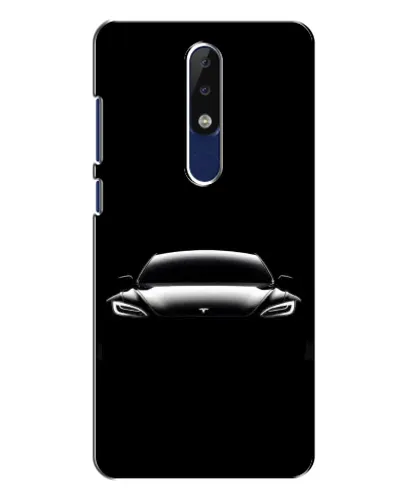 Чехол для Nokia 5.1 Plus (X5) с картинкой «Фары Tesla Night»