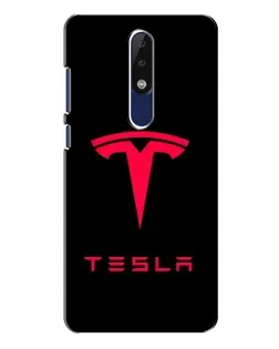 Чехол для Nokia 5.1 Plus (X5) с картинкой «Tesla Red Logo»