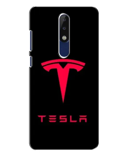 Чехол для Nokia 5.1 Plus (X5) с картинкой «Tesla Red Logo»