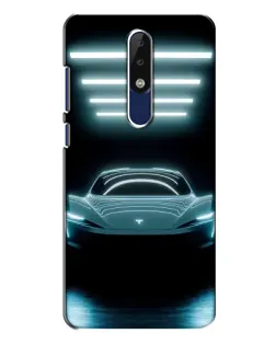 Чехол для Nokia 5.1 Plus (X5) с картинкой «Tesla в неоне»