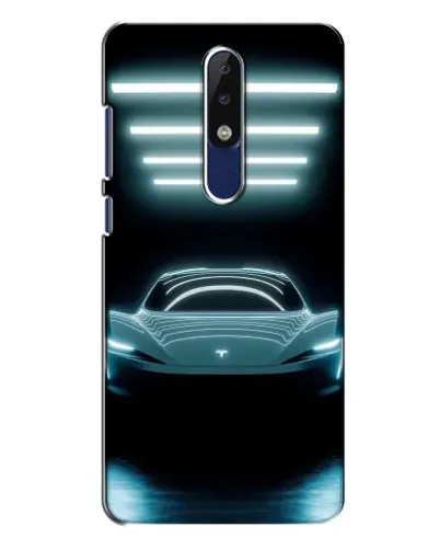 Чехол для Nokia 5.1 Plus (X5) с картинкой «Tesla в неоне»