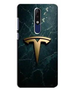 Чехол для Nokia 5.1 Plus (X5) с картинкой «Мраморная Tesla Gold»