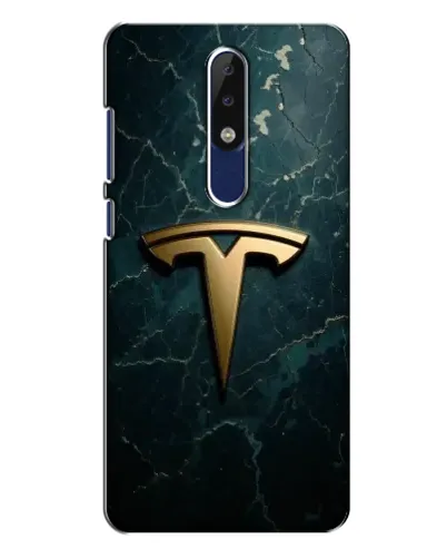 Чехол для Nokia 5.1 Plus (X5) с картинкой «Мраморная Tesla Gold»