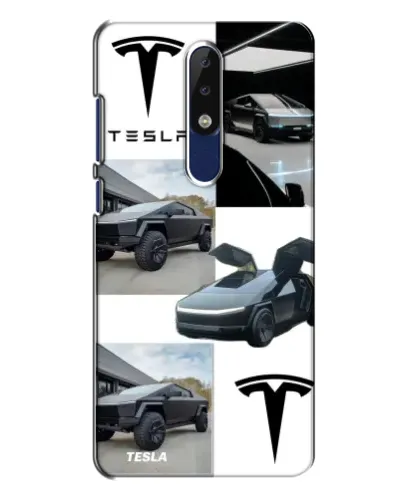 Чехол для Nokia 5.1 Plus (X5) с картинкой «Коллаж Cybertruck Tesla»