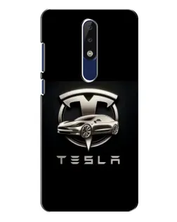 Чехол для Nokia 5.1 Plus (X5) с картинкой «Tesla — серебристое авто»