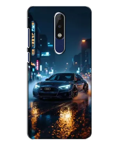 Чехол для Nokia 5.1 Plus (X5) с картинкой «Ночной город и Audi» Чехол для Nokia 5.1 Plus (X5) с картинкой «Ночной город и Audi»