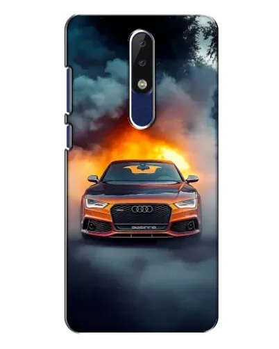 Чехол для Nokia 5.1 Plus (X5) с картинкой «Audi в огненном дыму» Чехол для Nokia 5.1 Plus (X5) с картинкой «Audi в огненном дыму»