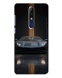Чехол для Nokia 5.1 Plus (X5) с картинкой «Lamborghini золотые линии»