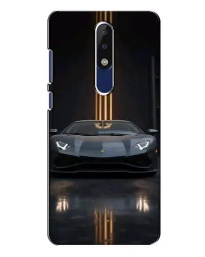 Чехол для Nokia 5.1 Plus (X5) с картинкой «Lamborghini золотые линии»