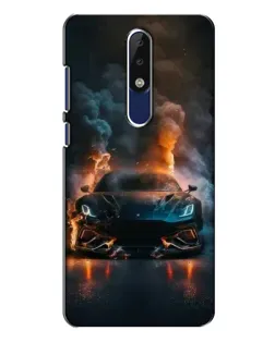 Чехол для Nokia 5.1 Plus (X5) с картинкой «Lamborghini дымная эстетика»