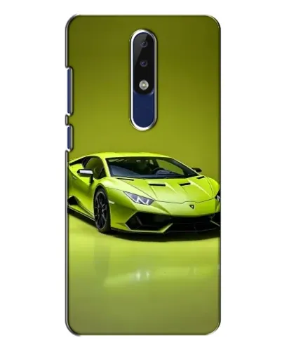 Чехол для Nokia 5.1 Plus (X5) с картинкой «Салатовый Lamborghini Huracan»