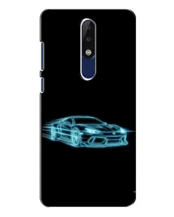 Чехол для Nokia 5.1 Plus (X5) с картинкой «Неоновый контур Lamborghini»