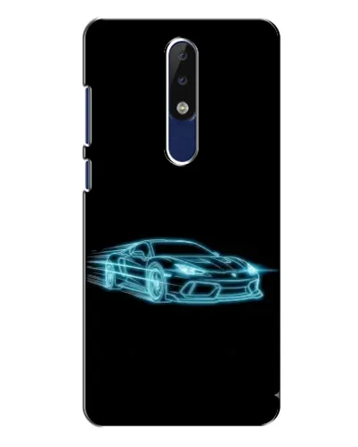 Чехол для Nokia 5.1 Plus (X5) с картинкой «Неоновый контур Lamborghini»