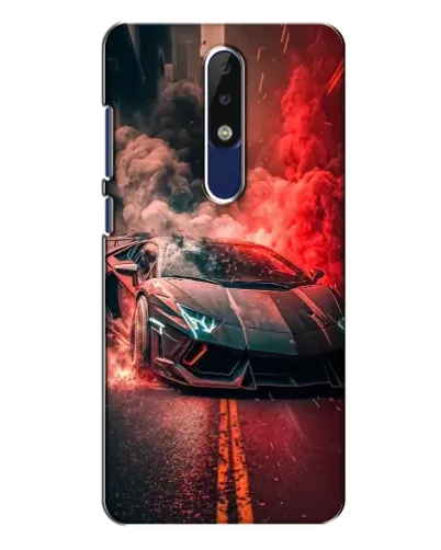 Чехол для Nokia 5.1 Plus (X5) с картинкой «Lamborghini красный дым»